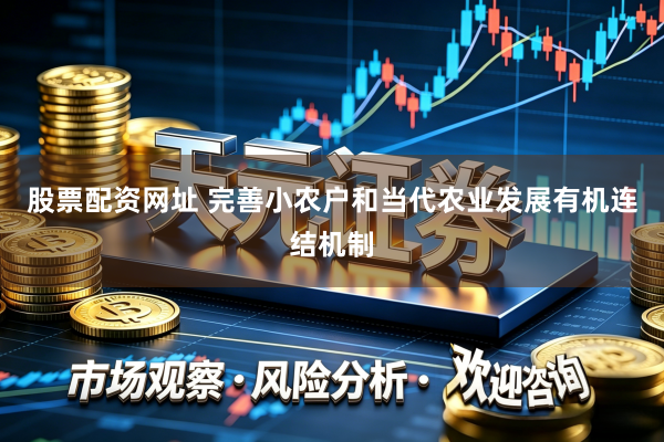 股票配资网址 完善小农户和当代农业发展有机连结机制