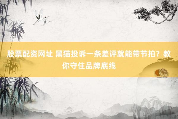 股票配资网址 黑猫投诉一条差评就能带节拍？教你守住品牌底线
