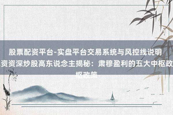 股票配资平台-实盘平台交易系统与风控线说明 配资资深炒股高东说念主揭秘：肃穆盈利的五大中枢政策
